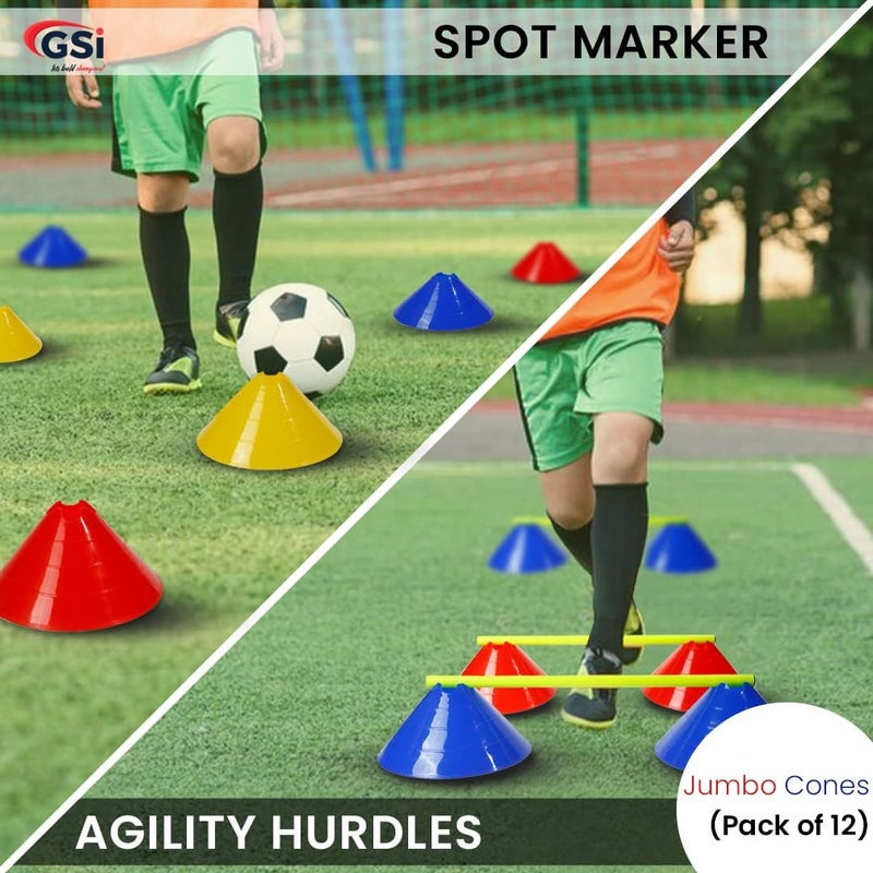 GSI Hurdle Training Cones | Multi Pack Sets | Dual Purpose Agility Cones with Holes | Ideal for Soccer, Kids, Dog, and Sports Training - Image 2